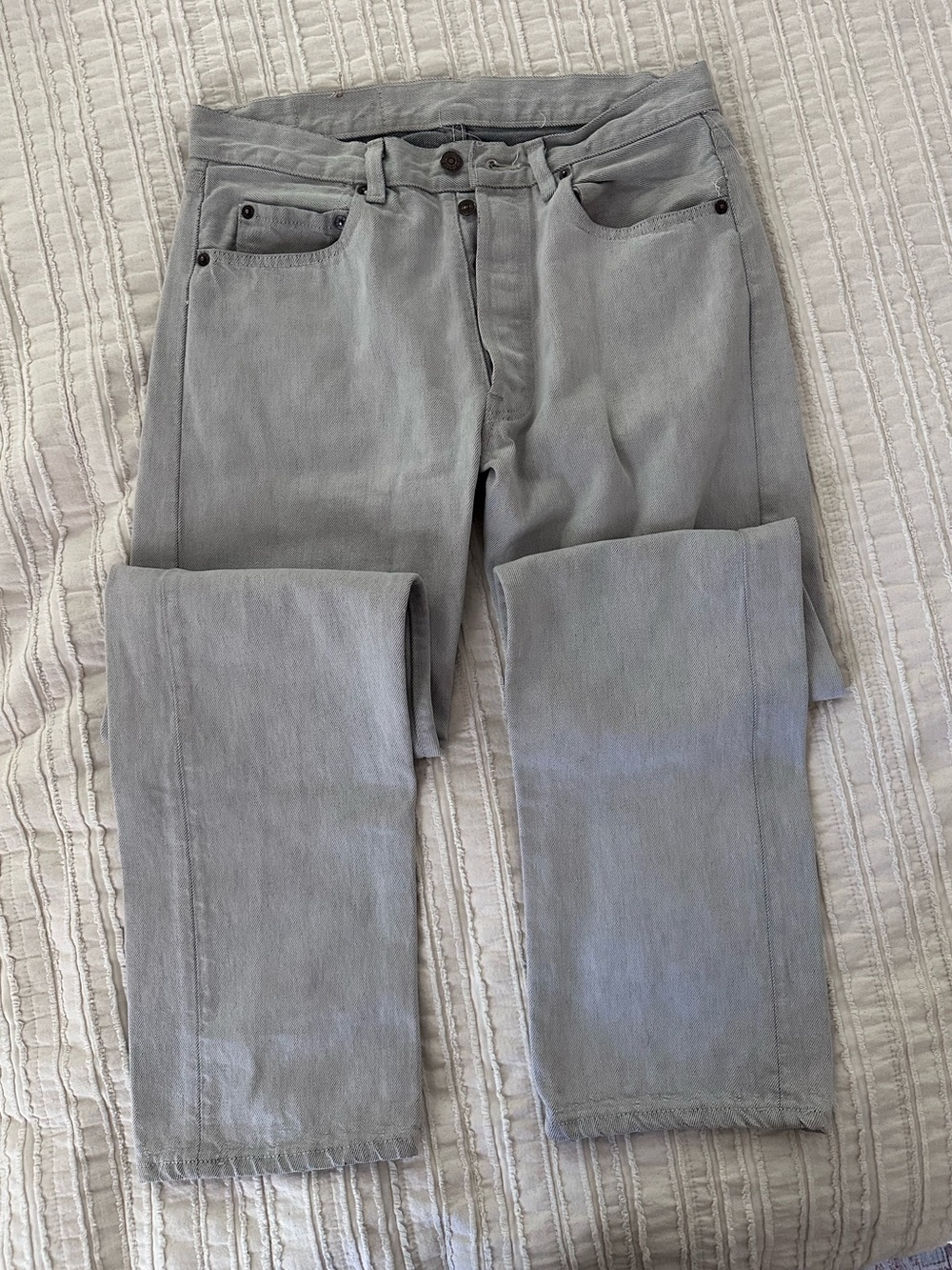 Men's Grey Straight-Leg Pants - Picture 2 of 6